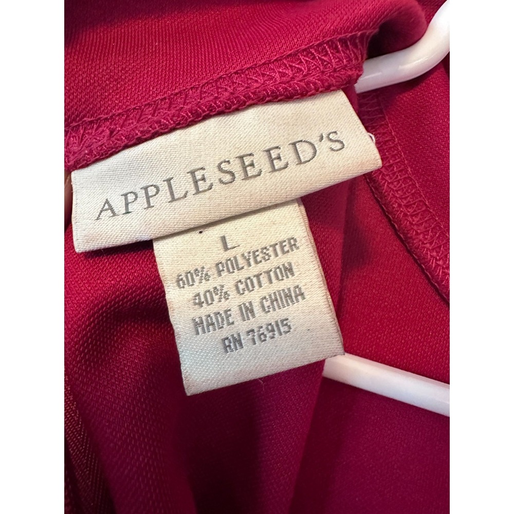 Appleseeds Solid Red Mock Turtleneck Long Sleeve Back Zipper Midi Dress Large - Picture 3 of 4